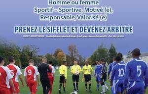 Devenez Arbitre, un stage est programmé au District  en septembre sur 3 samedis