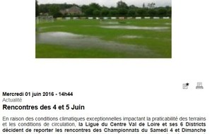 Report des rencontres du 04 et 05 Juin _ Ligue et Districts au samedi 11 et dimanche 12 juin