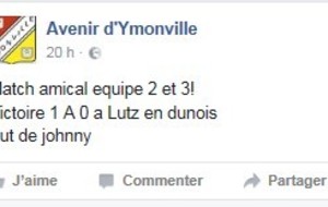 Victoire à Lutz en match amical dimanche dernier pour les seniors 2 et 3