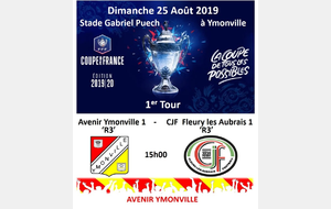 Coupe de France 1er tour le 25/08/2019 à domicile. VENEZ NOMBREUX!