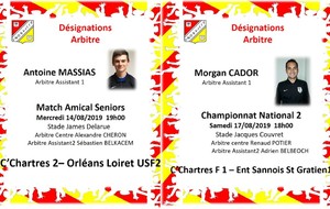 Désignations Arbitres Antoine et Morgan