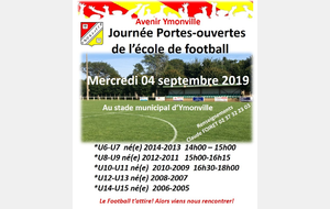 Journée Portes-Ouvertes à l'école de foot d'Ymonville le 04 septembre!