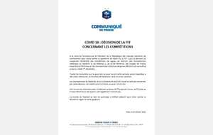 COVID 19_ Décision de la FFF_ Communiqué de presse 29/10/2020