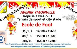 Reprise Ecole de Foot à Prasville mercredi 02/12/2020