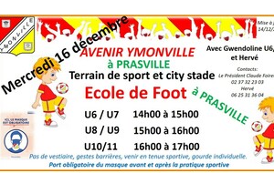 Ecole de Foot Mercredi 16/12 à Prasville _ Gestes barrières
