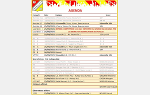 Agenda du weekend 25 et 26 Septembre