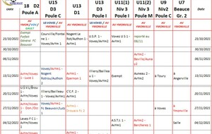 Calendriers Jeunes au 20/10/2021