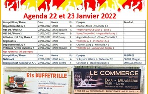 Agenda 22 et 23 janvier 2022