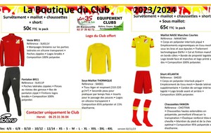 Boutique du Club, packs équipements 2023/2024