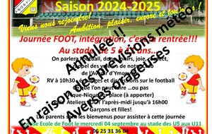 ANNULATION Foot Animation, vendredi 30 août au stade