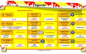 AGENDA DES EQUIPES ET ARBITRES CLUB 09 10 NOVEMBRE